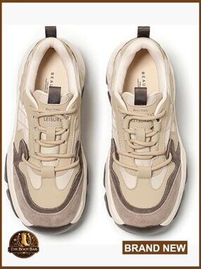 Chunky Leather Sneakers, Lace-Up Dad Shoes, Comfortable Fashion Tennis Shoes
